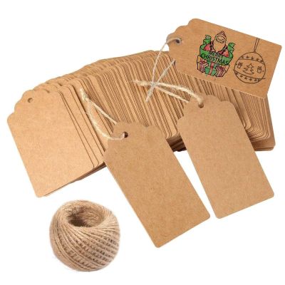 120 PCS Gift Tags with String Attached, Christmas Name Tags for Gifts, 2*3.94" Holiday Gift Blank Tags for Presents