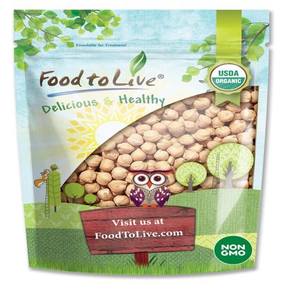 Food to Live Organic Garbanzo Beans, 5 Pounds  Dried Chickpeas, Non-GMO, Kosher, Raw, Sproutable, Bulk