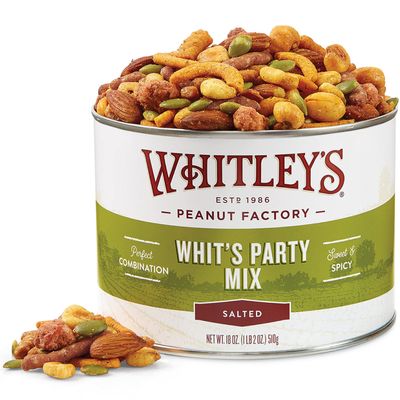 Whitleys 'Whit's Party Mix'  Sweet & Spicy Snack Mix, Sesame Sticks, Corn Nuts, Cajun Sticks & Nuts (18 Ounce Tin)