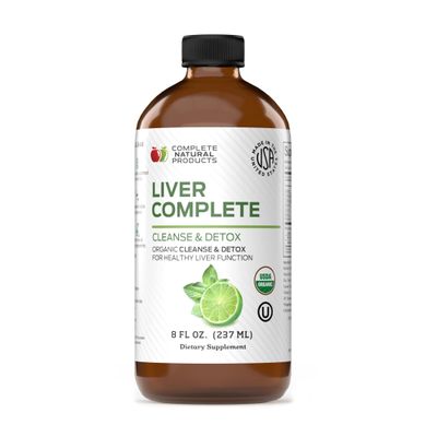 Liver Complete Liquid 8 oz - Organic Liver Cleanse Detox Formula, Herbal Support for High Enzymes with Milk Thistle Dandelion Chanca Piedra, Easy Absorbing Natural Tincture USA Made Family Crafted