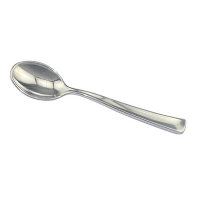 Plastic Silver Spoons Heavyweight 600 Pcs - Disposable Silverware Plastic Spoon Set - Heavy Duty Bulk Party Cutlery Flatware Utensils All Occasions