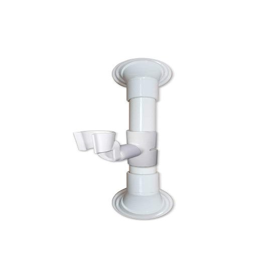12 in MedGear Wall-Mount Bath Assisting Grab Bar, White & Includes Clip-On Shower Head Holder