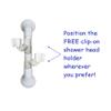 12 in MedGear Wall-Mount Bath Assisting Grab Bar, White & Includes Clip-On Shower Head Holder view 3