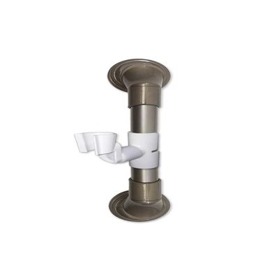 12 in MedGear Wall-Mount Bath Assisting Grab Bar, Satin Nickel & Includes Clip-On Shower Head Holder