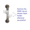 12 in MedGear Wall-Mount Bath Assisting Grab Bar, Satin Nickel & Includes Clip-On Shower Head Holder view 3