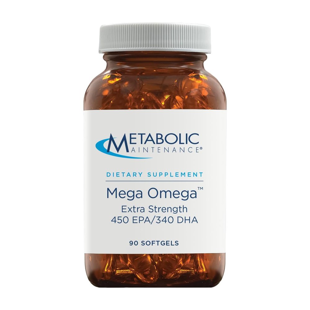 Metabolic Maintenance Mega Omega Extra Strength - EPA DHA Omega 3 Supplement 1000mg Concentrated Fish Oil - Heart, Immune + Neurological System Support (90 Softgels)