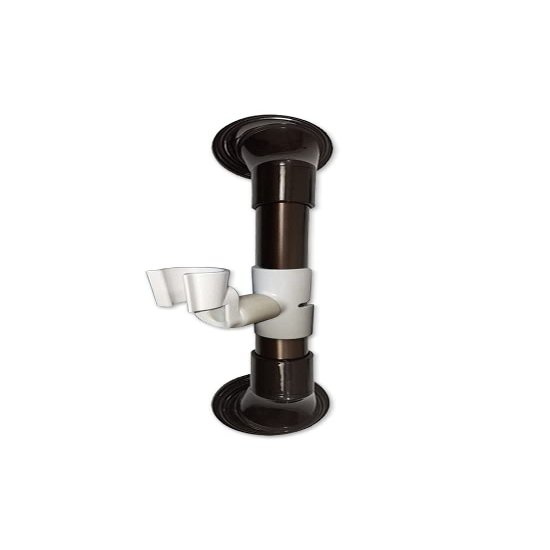 12 in MedGear Wall-Mount Bath Assisting Grab Bar, Bronze & Includes Clip-On Shower Head Holder