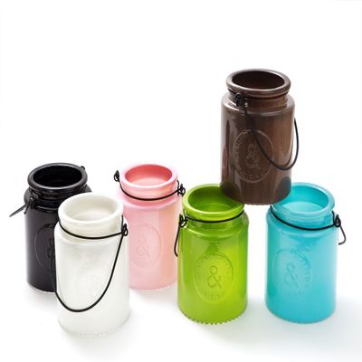 Blooms2Door Wholesale Flower Vases: One Box of 12 Genuine & Lantern Medium Vases in Assorted Colors