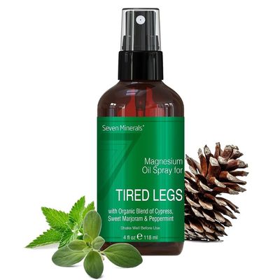Seven Minerals Magnesium Oil Spray - Powerful USA Made Blend with Essential Oils (Cypress, Sweet Marjoram and Peppermint) - Free Ebook Included (4 fl oz)