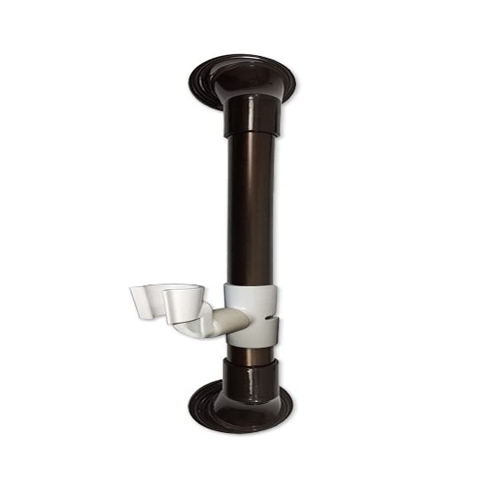 16 in MedGear Wall-Mount Bath Assisting Grab Bar, Bronze & Includes Clip-On Shower Head Holder