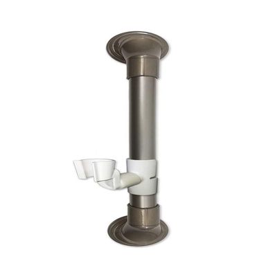 16 in MedGear Wall-Mount Bath Assisting Grab Bar, Satin Nickel & Includes Clip-On Shower Head Holder