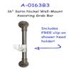 16 in MedGear Wall-Mount Bath Assisting Grab Bar, Satin Nickel & Includes Clip-On Shower Head Holder view 2