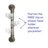 16 in MedGear Wall-Mount Bath Assisting Grab Bar, Satin Nickel & Includes Clip-On Shower Head Holder view 3