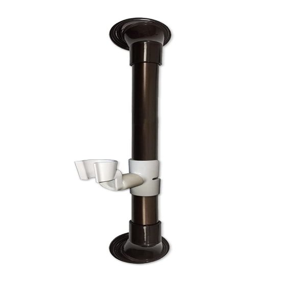 18 in MedGear Wall-Mount Bath Assisting Grab Bar, Bronze & Includes Clip-On Shower Head Holder