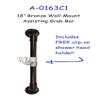 18 in MedGear Wall-Mount Bath Assisting Grab Bar, Bronze & Includes Clip-On Shower Head Holder view 4