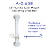 16 in MedGear Wall-Mount Bath Assisting Grab Bar, White & Includes Clip-On Shower Head Holder view 2