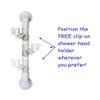 16 in MedGear Wall-Mount Bath Assisting Grab Bar, White & Includes Clip-On Shower Head Holder view 3