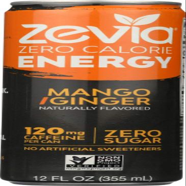 ZEVIA, DRINK, ENERGY, MANGO GINGER - Pack of 12
