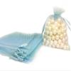 5" x 6-1/2" Light Blue Drawstring Sheer Organza Bags (24 Pieces)
