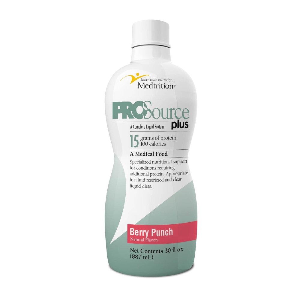 Liquid collagen peptides Type I, III 15 grams protein per oz. | Plus Berry Punch Bottles 4 pack Medtrition|