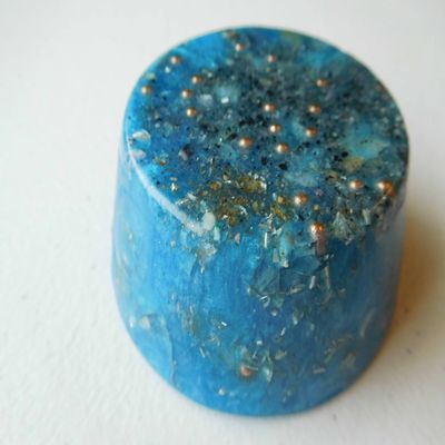 Sky Blue Tower Buster Orgone Generator Energy Accumulator 528Hz/7.83Hz/Advance Harmonics Many Beautiful Ingredients and Colors!! (Tower Buster, Sky Blue)