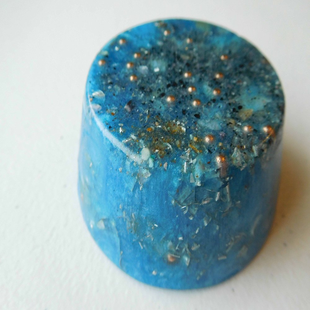 Sky Blue Tower Buster Orgone Generator Energy Accumulator 528Hz/7.83Hz/Advance Harmonics Many Beautiful Ingredients and Colors!! (Tower Buster, Sky Blue)