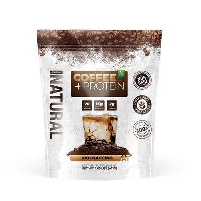 About Time Coffee + Whey Protein (Non-GMO, All Natural, Lactose/Gluten Free, 16g of Protein Per Serving) - 1.03lb, Coffee Mochaccino