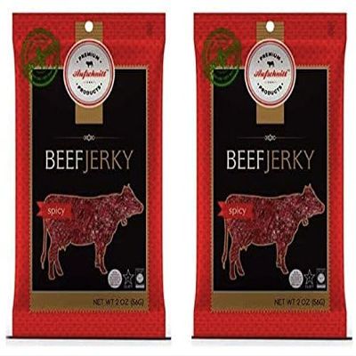 Aufschnitt Grass Fed Beef Jerky - Low Sodium, Certified Kosher - Made in USA - Keto Friendly - 2 Pack, Spicy