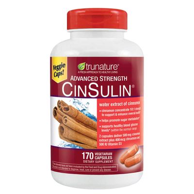 trunature Advanced Strength CinSulin, 170 Vegetarian Capsules (4 Pack)