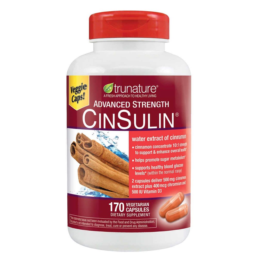 trunature Advanced Strength CinSulin, 170 Vegetarian Capsules (4 Pack)