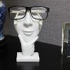 JewelryNanny Artsy Face Eyeglass Holder Stand - Sculpted Nose for Eyeglasses or Sunglasses, Thinker, White view 1
