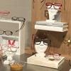 JewelryNanny Artsy Face Eyeglass Holder Stand - Sculpted Nose for Eyeglasses or Sunglasses, Thinker, White view 3