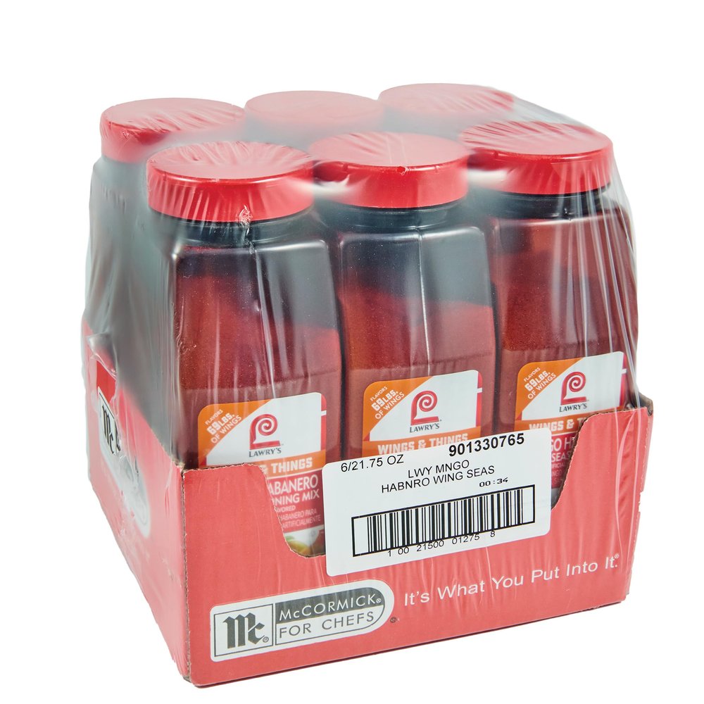 Lawry's Mango Habanero Wings Seasoning Mix, 21.75 oz (Pack of 6)
