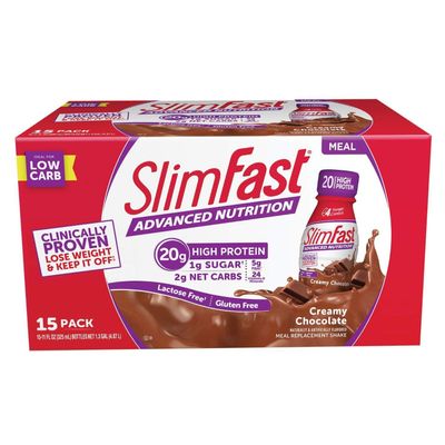 Slimfast Advanced Chocolate Milk, 11 Fluid Ounce -- 15 per case.