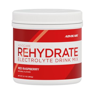 AdvoCare Rehydrate - Electrolyte Drink Mix - Includes Magnesium, Sodium, Potassium & Calcium - Antioxidant & Amino Acid Fortified - Supports Hydration & Recovery - Red Raspberry, 12.7 oz