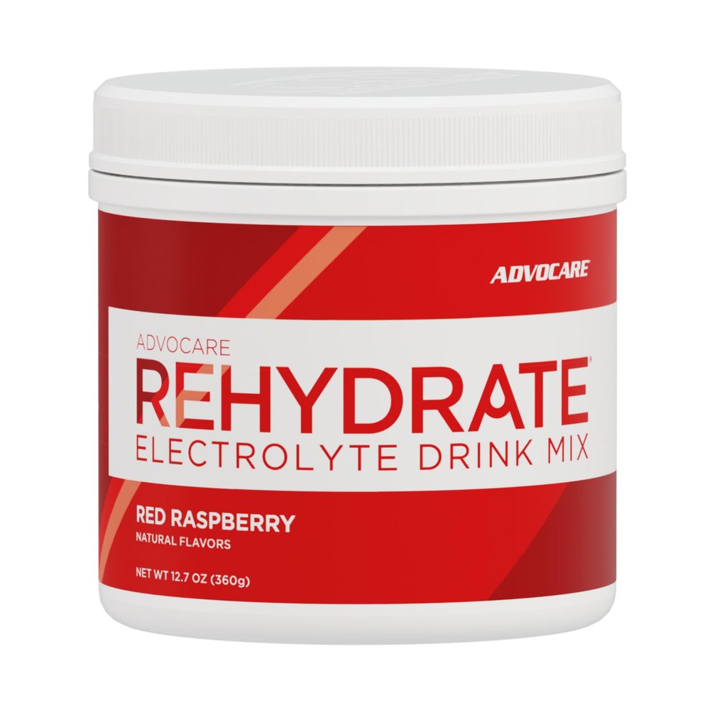 AdvoCare Rehydrate - Electrolyte Drink Mix - Includes Magnesium, Sodium, Potassium & Calcium - Antioxidant & Amino Acid Fortified - Supports Hydration & Recovery - Red Raspberry, 12.7 oz