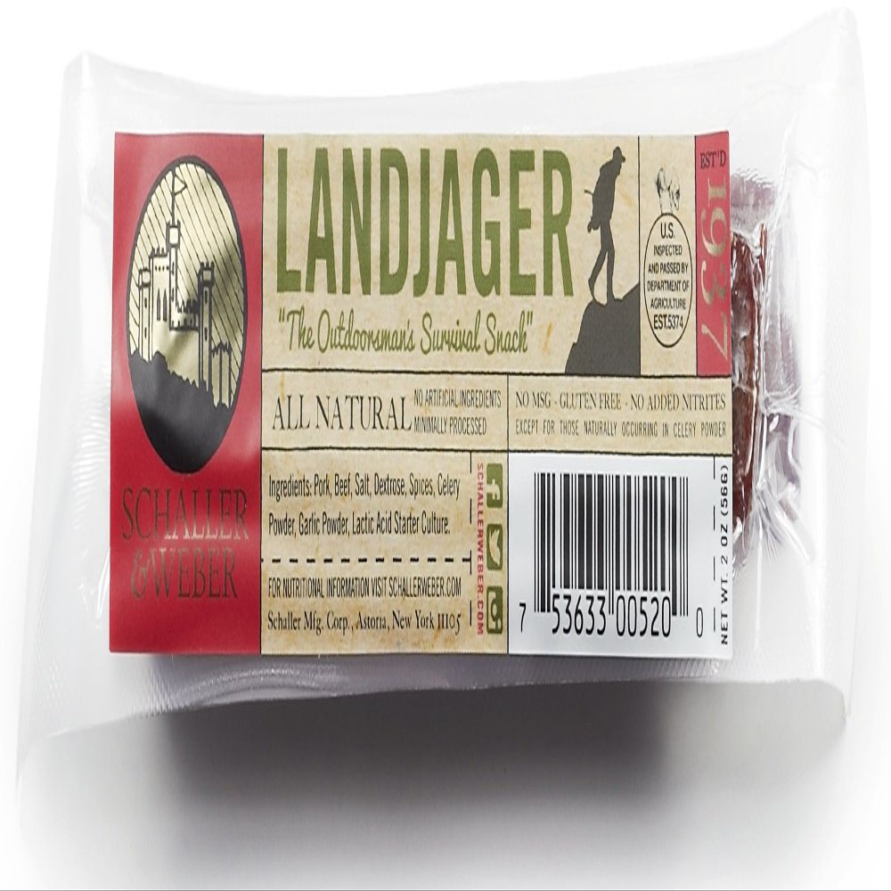 Schaller & Weber All Natural Landjaeger - 1 Pair (Pack of 10 Pairs)