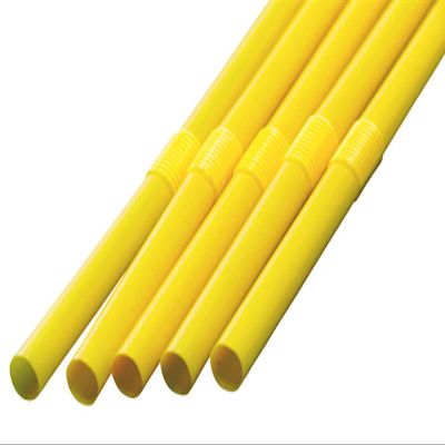 Shibase Industries 533 Straws for Juice, Long, Flex, Diameter 0.2 x 11.8 inches (6 mm) x 11.8 inches (30 cm), No Packaging, Pack of 500, Yellow, Made in Japan