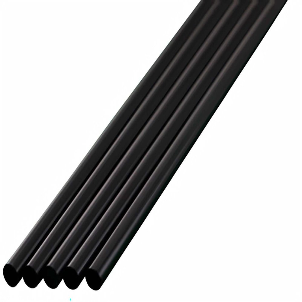 Shibase Industry 377 Diamond Straw Straight, 1000 Pieces, Black