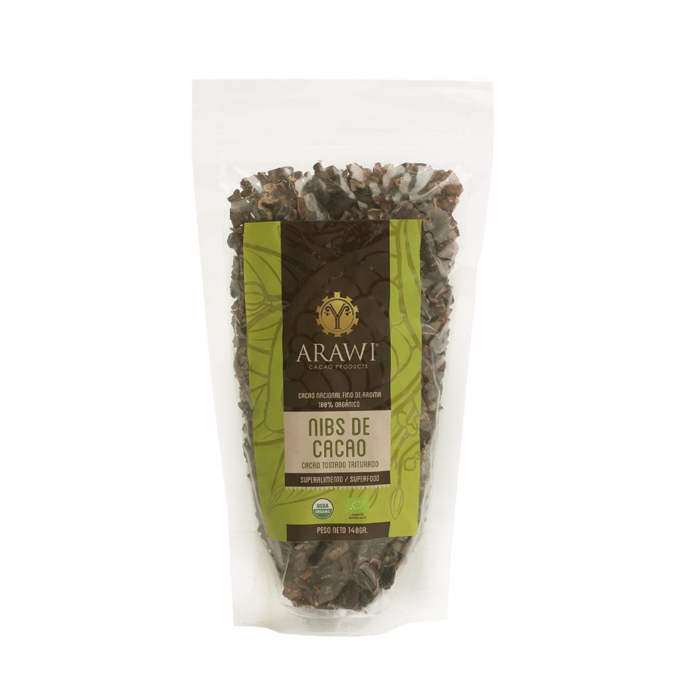 Certified Organic Cacao Nibs, 5 Oz. USDA organic.