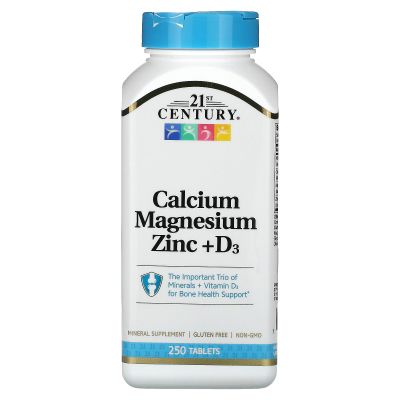 21st Century Cal Mag Zinc +D Vitamin - 90 Tablets, Pack of 2