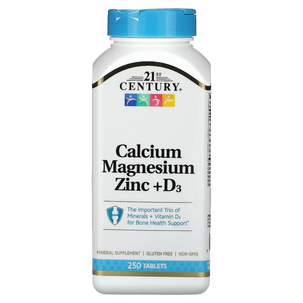 21st Century Cal Mag Zinc +D Vitamin - 90 Tablets, Pack of 2