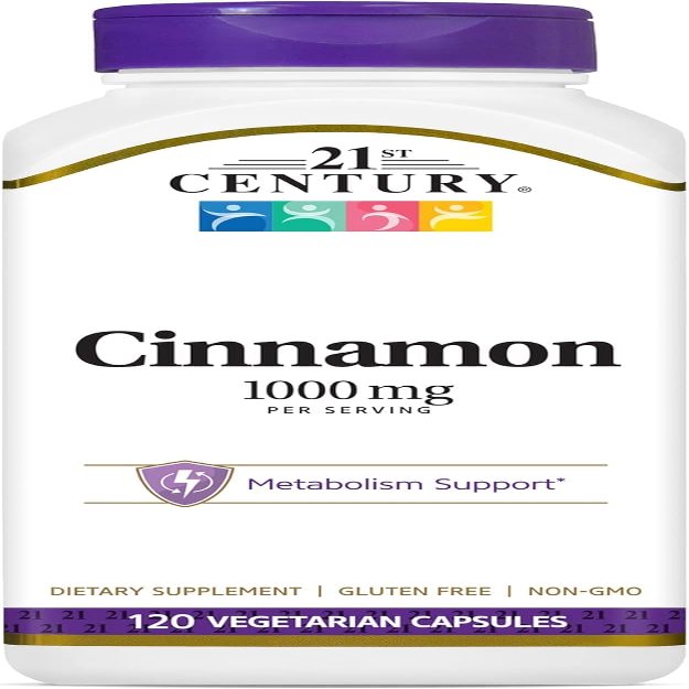 21st Century Cinnamon 500 mg Vegetarian Capsules - 120 ct, Pack of 2