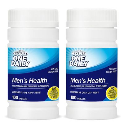 21st Century Men's Health One Daily Multivitamin Multimineral Supplement Tablets - 100 ct, Pack of 2