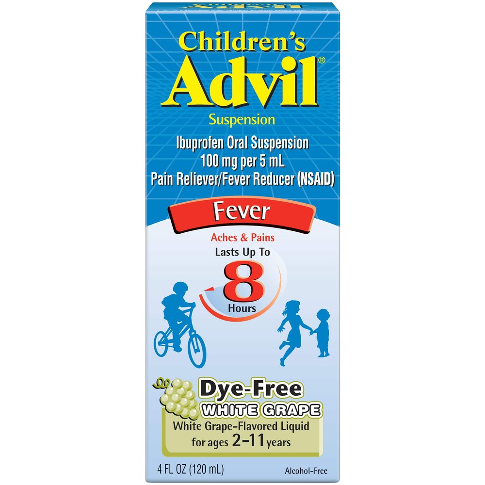 Advil Children's Suspension Sugar Free, Dye Free, Berry 4 oz (Pack of 2)