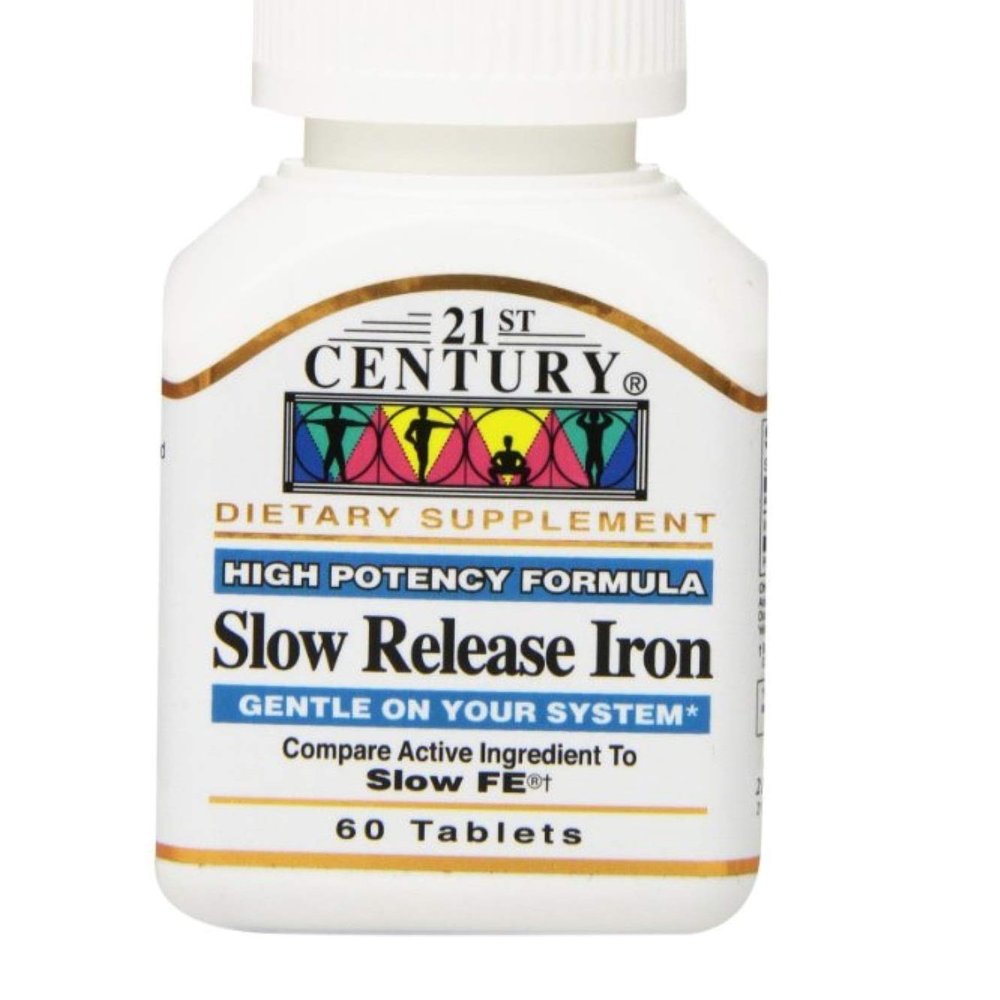 21st Century Slow Release Iron Tablets - 60 ct, Pack of 2 - Packaging May Vary