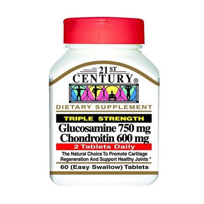 21st Century Glucosamine 750 mg & Chondroitin 600 mg - Triple Strength - 60 Tablets, Pack of 2