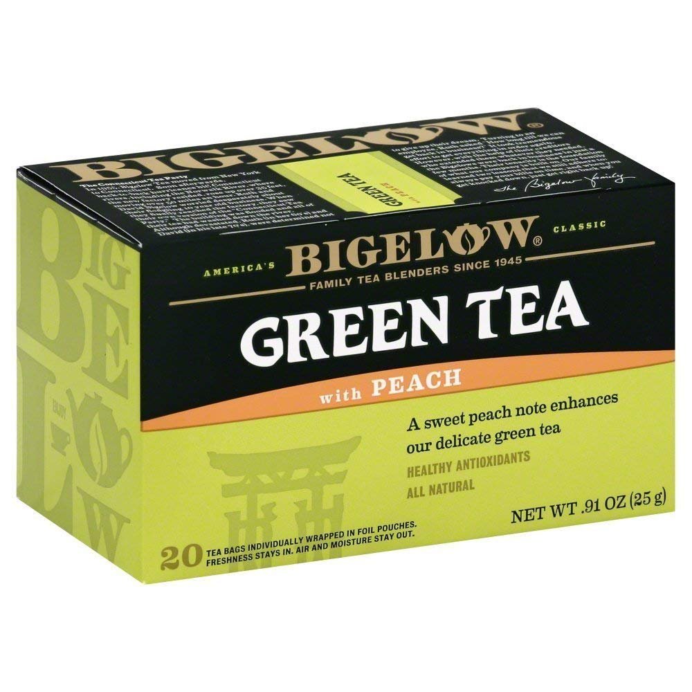 Bigelow Tea Green Tea - with Peach - Case of 6-20 Bag