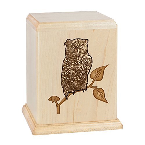 Wood Cremation Urn - Maple Owl