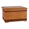 Wood Cremation Urn - Mahogany Sculpted view 1